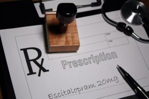 a stamp on a prescription