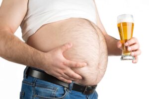 belly with beer