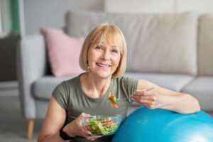 woman exercise ball