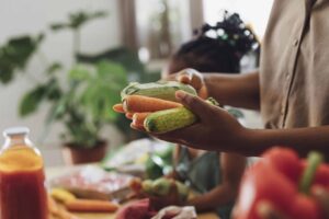 holding vegetables