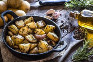 spuds in a pan