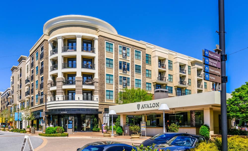 a building with a parking lot