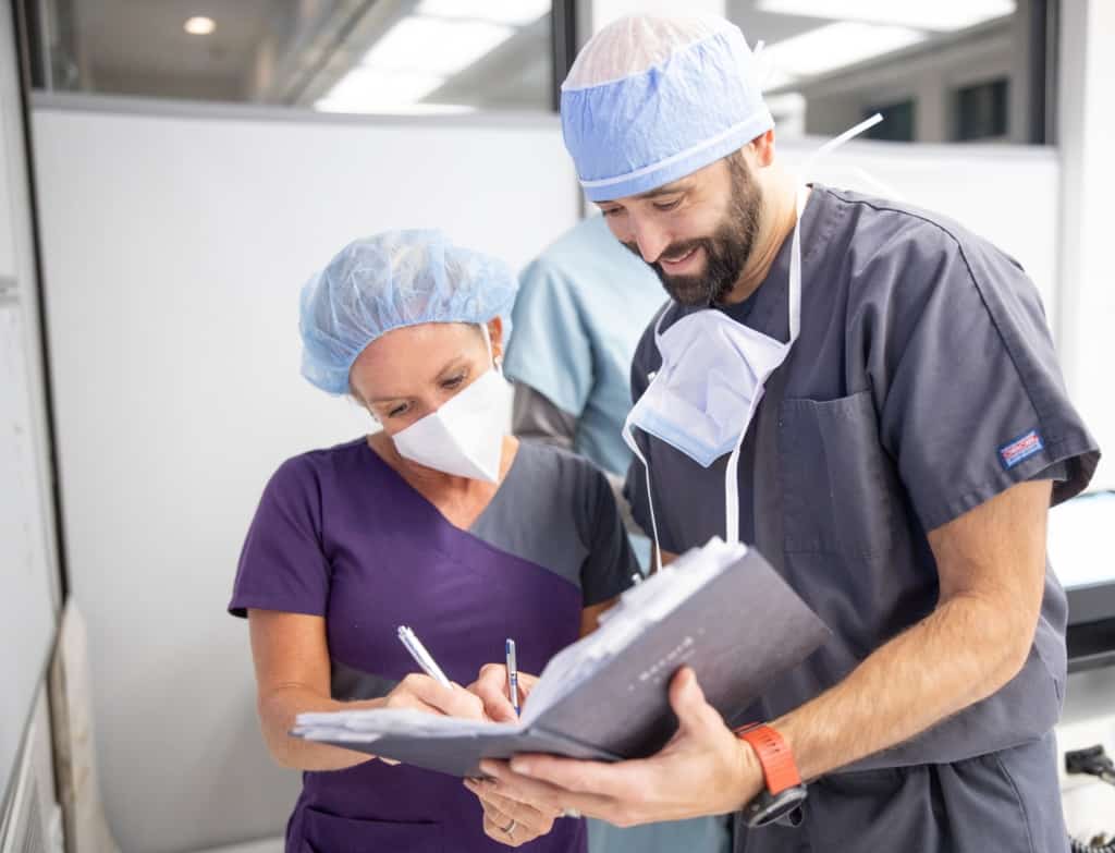 doctor and nurse in operating room